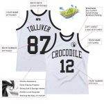 Personalized Authentic Basketball Jersey - White Black Throwback Style Personalized White Black Authentic Throwback Basketball