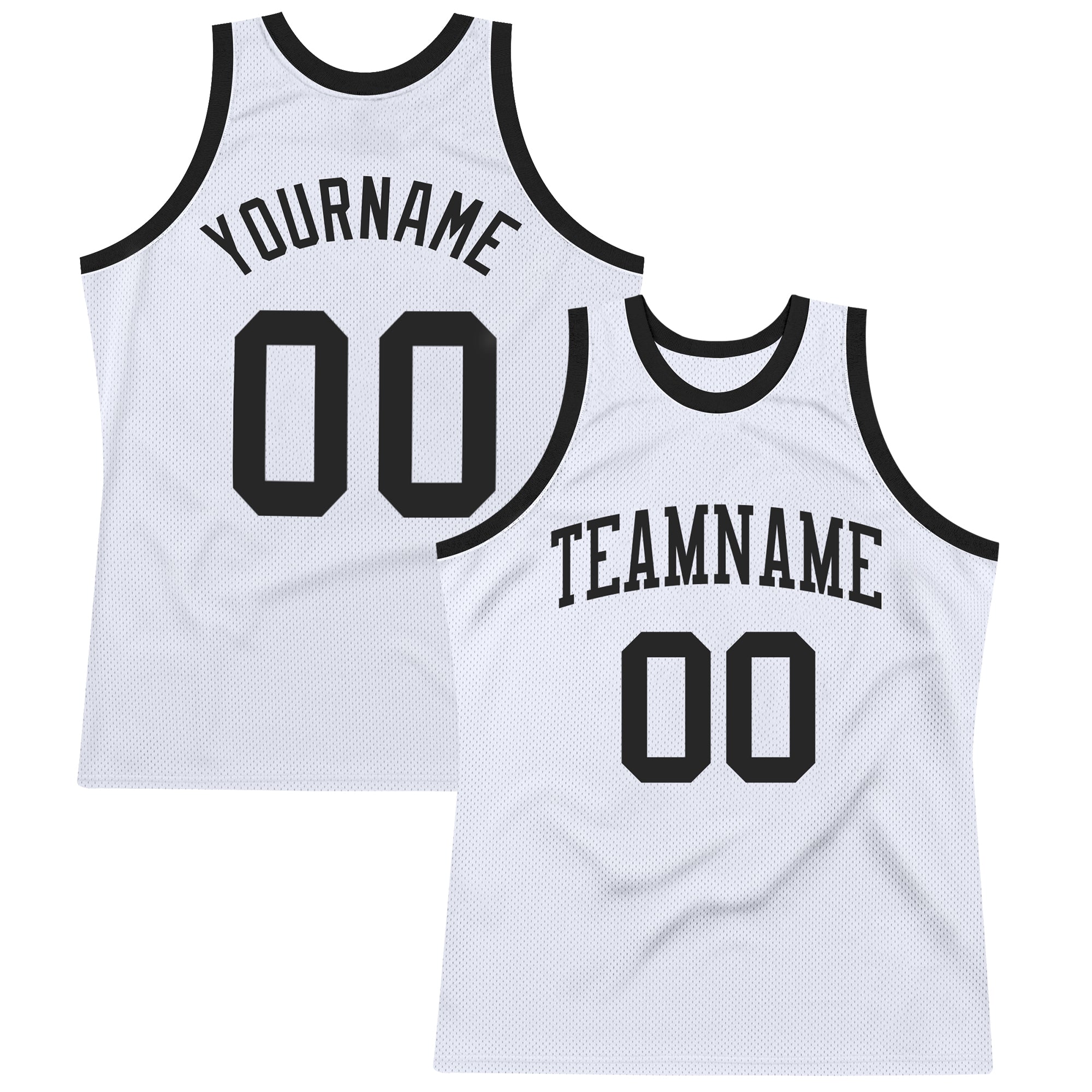 Personalized Authentic Basketball Jersey - White Black Throwback Style Personalized White Black Authentic Throwback Basketball