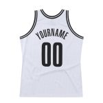 Custom Team Name Number Personalized Basketball Jersey White Black Authentic Throwback Personalized White Black Authentic