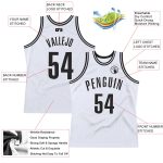 Custom Team Name Number Personalized Basketball Jersey White Black Authentic Throwback Personalized White Black Authentic