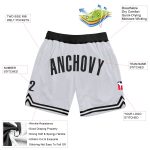 Custom Authentic Throwback Basketball Shorts with Personalized Name and Number in Black and White - Team Apparel Personalized