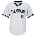 Custom Personalized Baseball Jersey Shirt with Name and Number - Authentic Throwback Rib-Knit Design in White and Black Personalized
