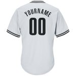 Custom Personalized Baseball Jersey Shirt with Name and Number - Authentic Throwback Rib-Knit Design in White and Black Personalized
