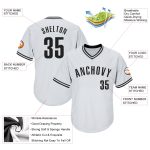 Custom Personalized Baseball Jersey Shirt with Name and Number - Authentic Throwback Rib-Knit Design in White and Black Personalized
