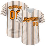 Customizable Neon Green-Black Baseball Jersey with Black Bay Orange Pinstripe - Personalized Name & Number Personalized White