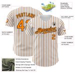 Customizable Neon Green-Black Baseball Jersey with Black Bay Orange Pinstripe - Personalized Name & Number Personalized White