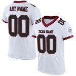 Custom Authentic Football Jersey - Personalized Black Burgundy Mesh with Name and Number - Team Apparel Personalized White