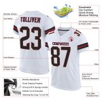 Custom Name Number Personalized Authentic Football Jersey - White Black Cardinal Mesh Personalized White Black-Cardinal Mesh