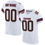 Custom Name Number Personalized Authentic Football Jersey - White Black Cardinal Mesh Personalized White Black-Cardinal Mesh