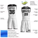 Custom Name Number Color Block Basketball Jersey Sublimation Round Neck Suit - Personalized White Black Team Outfit Personalized