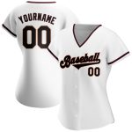 Personalized Authentic Baseball Jersey in White, Black, and Crimson Personalized White Black-Crimson Authentic Baseball Jersey