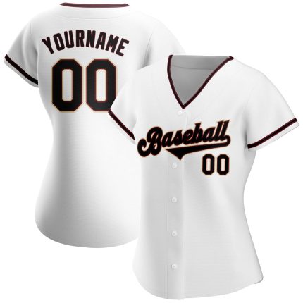 Personalized Authentic Baseball Jersey in White, Black, and Crimson Personalized White Black-Crimson Authentic Baseball Jersey