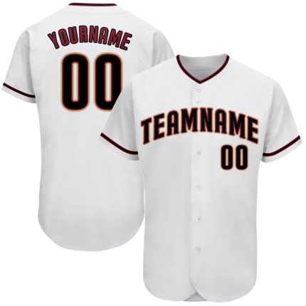 Custom Name and Number Baseball Jersey - Personalized Authentic White Black-Crimson Team Apparel Personalized White Black-Crimson