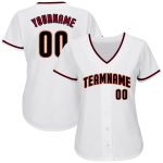 Custom Name and Number Baseball Jersey - Personalized Authentic White Black-Crimson Team Apparel Personalized White Black-Crimson