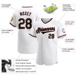 Personalized Authentic Baseball Jersey in White, Black, and Crimson Personalized White Black-Crimson Authentic Baseball Jersey