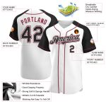 Personalized Baseball Jersey with Custom Name & Number, White Black Crimson Authentic Raglan Sleeves Personalized White Black-Crimson