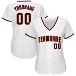 Custom Name Number Personalized Baseball Jersey in White Black-Crimson Personalized White Black-Crimson Baseball Jersey Team