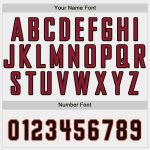 Custom Name Number Personalized Baseball Jersey in White Black-Crimson Personalized White Black-Crimson Baseball Jersey Team