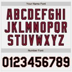 Custom Team Name Number Two Tone Varsity Letterman Jacket White Black Crimson Cream Full-Snap Bomber Personalized White Black