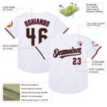 Custom Team Name Number Baseball Jersey - Personalized Crimson Cream Mesh Authentic Throwback White Black Personalized White