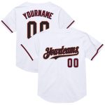 Custom Team Name Number Baseball Jersey - Personalized Crimson Cream Mesh Authentic Throwback White Black Personalized White