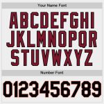 Custom Unisex Softball Jersey Personalized Name & Number, White Black Crimson-Cream, Two-Button Design Personalized White