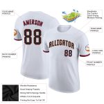 Custom Name Number Performance T-Shirt - Personalized White Black Crimson Team Shirt Personalized White Black-Crimson Performance