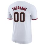 Custom Name Number Performance T-Shirt - Personalized White Black Crimson Team Shirt Personalized White Black-Crimson Performance