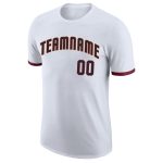 Custom Name Number Performance T-Shirt - Personalized White Black Crimson Team Shirt Personalized White Black-Crimson Performance