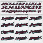 Personalized Crimson Black-Aqua Authentic Baseball Jersey with Custom Name and Number - White Black Crimson Pinstripe Design