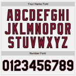 Custom Team Softball Jersey Personalized with Name and Number, Unisex Two-Button Design in White, Black & Crimson Personalized