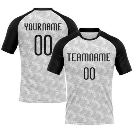 Custom Geometric Design Volleyball Jersey - Personalized White & Black Sublimation Uniform Personalized White Black Geometric