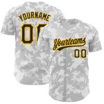 Customizable Baseball Jersey with 3D Black Gold Curve Lines, Personalized with Name and Number, Authentic Design. Personalized