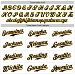 Personalized Authentic Baseball Jersey in White Black-Gold Color Personalized White Black-Gold Authentic Baseball Jersey