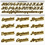 Custom Name and Number Personalized Baseball Jersey, Black-Gold White Authentic Raglan Sleeves Personalized White Black-Gold