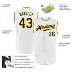 Custom Name and Number Personalized Authentic Baseball Jersey - White Black Gold Sleeveless Team Jersey Personalized White