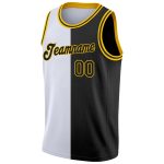 Customizable Basketball Jersey - Personalized Black Gold Split Design with Team Name & Number - Authentic Fashion Gear Personalized
