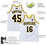 Personalized Black Gold Basketball Jersey Custom Team Name Number Authentic Throwback Personalized White Black-Gold Authentic