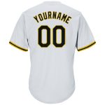 Custom Name & Number Authentic Throwback Baseball Jersey Shirt - Personalized Black Gold Rib-Knit Style Personalized White
