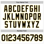 Custom Name & Number Authentic Throwback Baseball Jersey Shirt - Personalized Black Gold Rib-Knit Style Personalized White