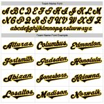 Custom Name & Number Authentic Throwback Baseball Jersey Shirt - Personalized Black Gold Rib-Knit Style Personalized White