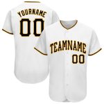 Custom Name Number Personalized Baseball Jersey Black Gold White Team Personalized White Black-Gold Baseball Jersey Team