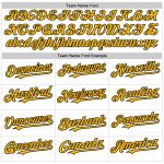 Custom Name & Number Baseball Jersey - Personalized Authentic Black-Gold Line Design in White Personalized White Black-Gold