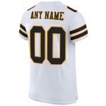 Personalized Authentic Football Jersey Black Gold White Mesh Design Personalized White Black-Gold Mesh Authentic Football