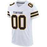 Personalized Authentic Football Jersey Black Gold White Mesh Design Personalized White Black-Gold Mesh Authentic Football