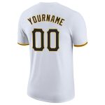 Custom Team Name and Number Performance T-Shirt in Black and Gold - Personalized White T-Shirt Personalized White Black-Gold