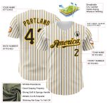 Custom Name Number Black Gold Pinstripe Baseball Jersey - Personalized White Authentic Team Jersey Personalized White (Black