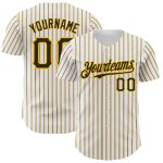 Custom Name Number Black Gold Pinstripe Baseball Jersey - Personalized White Authentic Team Jersey Personalized White (Black