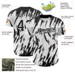 Custom Name and Number Authentic Baseball Jersey - 3D Pattern Design in White, Black, and Gray with Abstract Sharp Shapes