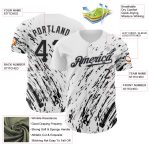 Custom Name Number Baseball Jersey Abstract 3D Pattern Design White Black Gray Authentic Team Apparel Personalized White